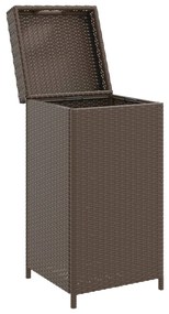 vidaXL Κάδος Απορριμάτων Καφέ 40 x 40 x 80 εκ. από Συνθετικό Ρατάν