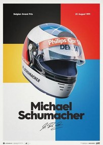 Εκτύπωση τέχνης Michael Schumacher - Helmet - 1991