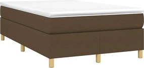 vidaXL Κρεβάτι Boxspring με Στρώμα Σκούρο Καφέ 120x190 εκ Υφασμάτινο