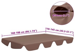 vidaXL Πανί Ανταλλακτικό για Κούνια Κήπου Καφέ 188/168 x 145/110εκ.