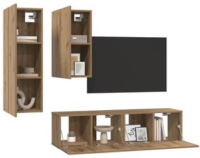 vidaXL Σετ επίπλου τηλεόρασης 4 pcs artisan δρυς 30.5 x 30 x 90 cm