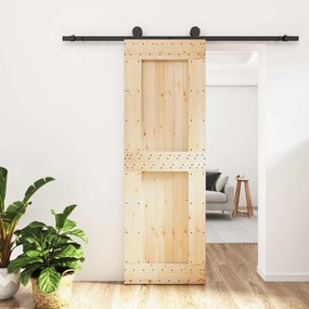 vidaXL Συρόμενη Πόρτα Φυσικό και Μαύρο 70 x 210 cm