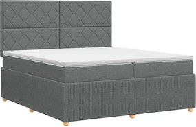 vidaXL Κρεβάτι box spring με στρώμα Σκούρο Γκρι 200 x 200 cm Ύφασμα
