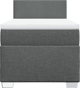vidaXL Κρεβάτι Boxspring με Στρώμα Σκούρο Γκρι 100x200 εκ. Υφασμάτινο