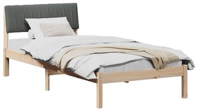 vidaXL Σκελετός Κρεβατιού με κεφαλάρι Καφέ και σκούρο γκρι 90 x 200 cm