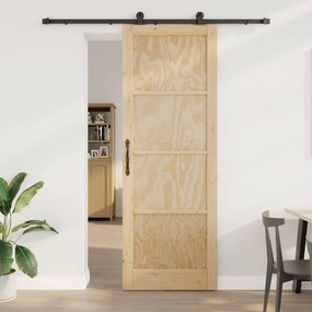 vidaXL Ανοιγόμενη πόρτα με σετ εξαρτημάτων 83x232 εκ Συμπαγές Ξύλο Πεύκο