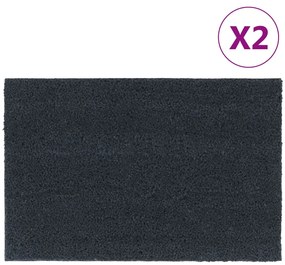 vidaXL Πατάκι Εισόδου 2τεμ. Σκούρο Γκρι 40x60εκ Θυσανωτός Κοκοφοίνικας