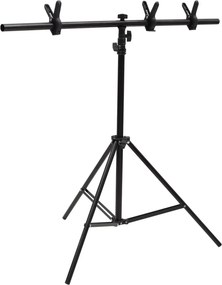 vidaXL Βάση Φόντου σε Σχήμα Τ Μαύρη 91 x 60 x (70-200) εκ.