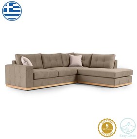 Γωνιακός καναπές αριστερή γωνία Boston pakoworld ύφασμα mocha-cream 280x225x90εκ