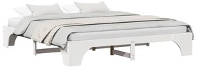 vidaXL Σκελετός Κρεβατιού Λευκό 207 x 207 x 30 εκ. Μασίφ ξύλο πεύκου