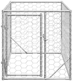vidaXL Κλουβί Σκύλου Εξωτερ. Χώρου με πόρτα 2x1x1 μ. Γαλβαν. Ατσάλι
