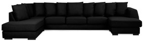 Γωνιακός Καναπές Scandinavian Choice F102, Μαύρο, 403x212x85cm, Πόδια: Ξύλο, Πλαστική ύλη | Epipla1.gr