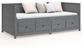 vidaXL Καναπές Κρεβάτι Γκρι 80 x 200 εκ. από Μασίφ Ξύλο Πεύκου