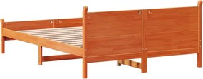 vidaXL Σκελετός Κρεβ. Χωρίς Στρώμα Καφέ Κεριού 150x200 εκ Μασίφ Πεύκο