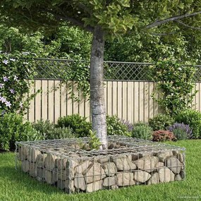 vidaXL Ανασηκωμένο κρεβάτι gabion Ασημί
