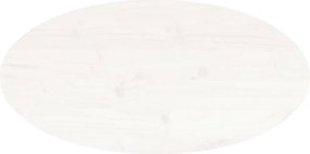 vidaXL Επιφάνεια Τραπεζιού Οβάλ Λευκή 80x40x2,5 εκ. Μασίφ Ξύλο Πεύκου