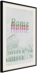 Αφίσα - Pastel Rome - 20x30 - Μαύρο - Με πασπαρτού