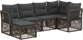 vidaXL Σετ Καναπέ Κήπου 6 pcs Γκρι συνθετικό ρατάν