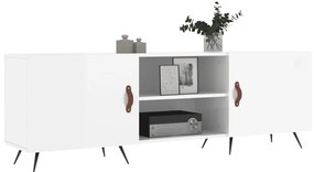 vidaXL Έπιπλο Τηλεόρασης Γυαλ. Λευκό150x30x50εκ.Επεξεργασμένο Ξύλο