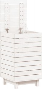 vidaXL Καλάθι Ρούχων Λευκό 44x44x76 εκ. από Μασίφ Ξύλο Πεύκου