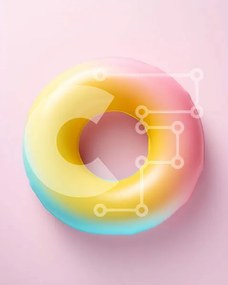 Σετ των 2 Intra Συλλεκτικό Ξύλινο Παζλ Plywood 4mm - Πολύχρωμο ντόνατ σε ροζ φόντο Σε Ξύλινο Κουτί - Διαστάσεις: 10x10 cm – 25 κομμάτια