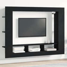 vidaXL Κονσόλα Τηλεόρασης Τοίχου Μαύρο Δρυς 152x22x113 εκ.