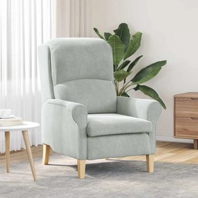 vidaXL Πολυθρόνα Ανοιχτό γκρι 76 x 94 x 102 εκ Βελούδο