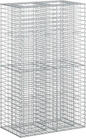 vidaXL Ανασηκωμένο κρεβάτι gabion Ασημί