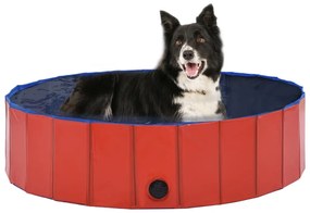 vidaXL Πισίνα για Σκύλους Πτυσσόμενη Κόκκινη 120 x 30 εκ. από PVC
