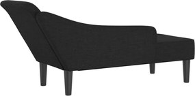 vidaXL Ανάκλιντρο Μασάζ Μαύρο Υφασμάτινο με Μαξιλάρια