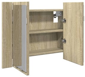 vidaXL Καθρέφτης Ντουλάπι Sonoma Δρυς 60x12x45 εκ. Επεξ. Ξύλο