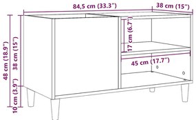 Δισκοθήκη Παλιό Ξύλο 84,5 x 38 x 48 εκ. από Επεξεργασμένο Ξύλο 857163