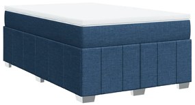 vidaXL Κρεβάτι Boxspring με Στρώμα Μπλε 120x200 εκ. Υφασμάτινο