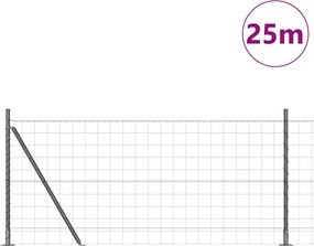 vidaXL Τεντώτο με στήριγμα Γκρι 1 x 25 m Ατσάλι