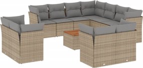 vidaXL Patio Sofa Set 11-θέσια Μίξη μπεζ και ανοιχτό γκρι