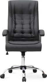 Καρέκλα γραφείου διευθυντική Vision Megapap από τεχνόδερμα χρώμα μαύρο 63x70x112/120εκ.