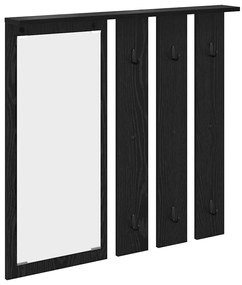 vidaXL Τοίχου Κρεμάστρα Μαύρη δρυς 84 x 10 x 80 εκ. Επεξεργασμένο ξύλο