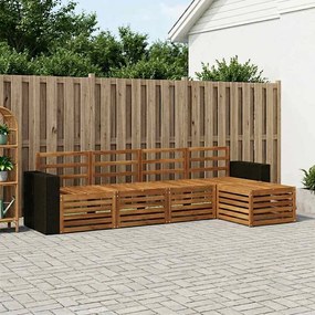 vidaXL Σειρά Καναπέ Εξωτερικού 5 pcs Φυσικό