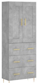vidaXL Ντουλάπι Γκρι Σκυροδέματος 69,5x34x180 εκ. Επεξεργασμένο Ξύλο