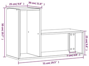 Έπιπλα Τηλεόρασης 2 τεμ. Γκρι Sonoma 75x30x50 εκ. Επεξ. Ξύλο - Γκρι