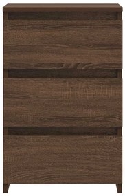 vidaXL Κομοδίνα 2 τεμ. Καφέ Δρυς 40x35x62,5 εκ. από Επεξεργασμένο Ξύλο