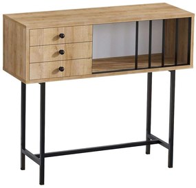 Κονσόλα Paco 793ELG1801 100x35x85cm Oak-Black Particle Board, Metal