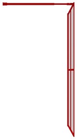 vidaXL Διαχωριστικό Ντουζιέρας Κόκκινο 118 x 195εκ. Διαφανές Γυαλί ESG