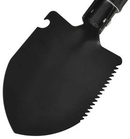 vidaXL Φτυάρι Πτυσσόμενο Μαύρο από Ανθρακοχάλυβα