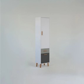 Ραφιέρα Timmy 2D1S Λευκό-Γραφίτη-Γκρι 46.8x36x199cm