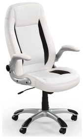 Καρέκλα γραφείου Houston 569, Άσπρο, Μαύρο, 112x67x65cm, 17 kg, Με μπράτσα, Με ρόδες, Μηχανισμός καρέκλας: Κλίση | Epipla1.gr