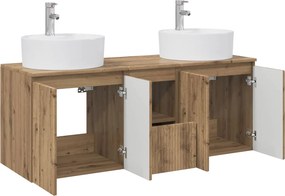 vidaXL Επίτοιχο σετ ντουλαπιών μπάνιου 3 τμχ. Artisan Δρυς