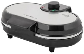Διπλή Βαφλιέρα FIRST AUSTRIA FA-5305-2 WI, 1000 W, Κεραμικές αντικολλητικές πλάκες, Ρυθμιζόμενος θερμοστάτης, Μαύρος / ανοξείδωτο ατσάλι