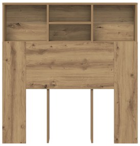 vidaXL Κρεβάτι με Κεφαλάρι με ράφι artisan δρυς 100 x 19 x 103.5 εκ