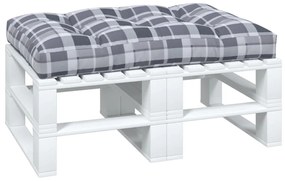 vidaXL Μαξιλάρι Παλέτας Γκρι Καρό 120 x 80 x 12 εκ. Υφασμάτινο